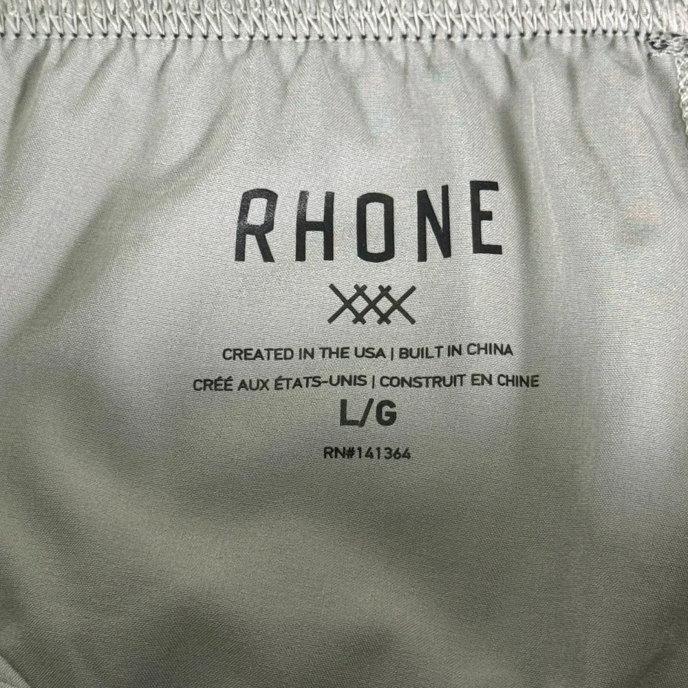 Rhone Men's Mako Tech Shorts Unlined Sage Green Grey Size L Athletic